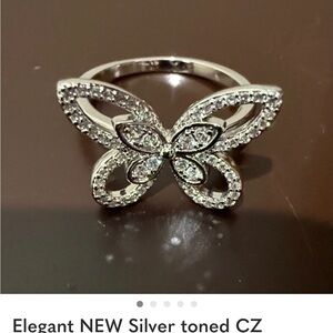 Silver Butterfly CZ Ring#17